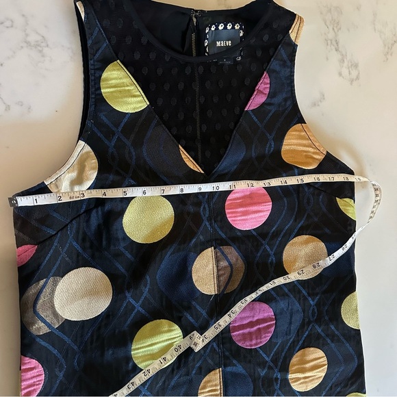 Anthropologie Maeve Tilde Jacquard Shift Navy Shimmer Dot Lace Dress Size M-C18 - Picture 9 of 13